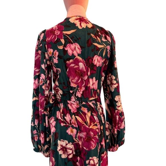 NWT Band of the Free 1/2 Wrap Dress Pine Plum 1/2 Elastic Waist Ruffle Hem M - Picture 3 of 13